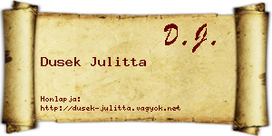 Dusek Julitta névjegykártya